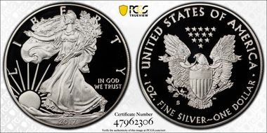 2017-S $1 Silver Eagle PR70DCAM