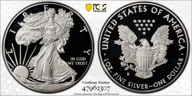 2017-S $1 Silver Eagle PR70DCAM