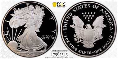 2002-W $1 Silver Eagle PR70DCAM