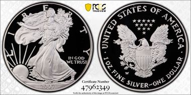 2007-W $1 Silver Eagle PR69DCAM
