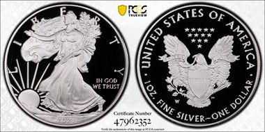 2021-W  $1 Silver Eagle - Type 1 PR69DCAM