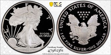 2005-W $1 Silver Eagle PR70DCAM