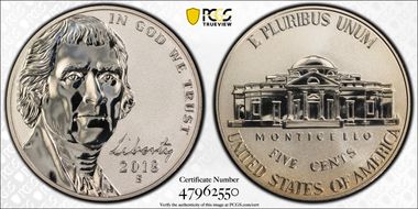 2018-S 5C Reverse Proof 50th Anniversary Set PR69