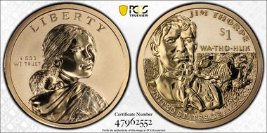 2018-S $1 Native American, Reverse Proof 50th Anniversary Set PR70