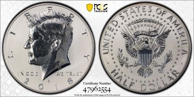 2018-S 50C Reverse Proof Silver 50th Anniversary Set PR69