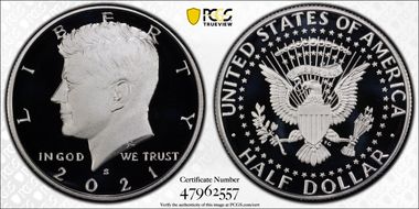 2021-S 50C Silver PR69DCAM