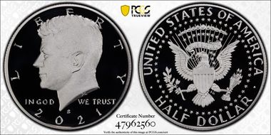 2021-S 50C Silver PR70DCAM
