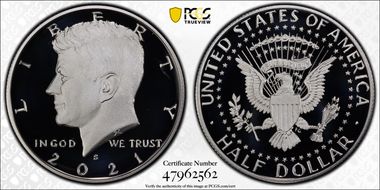 2021-S 50C Silver PR70DCAM