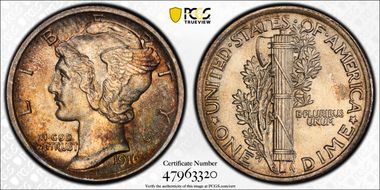 1916 10C Mercury MS67FB