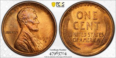 1909-S 1C Lincoln MS67RB