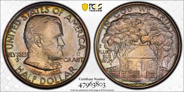 1922 50C Grant, with Star MS66+ 