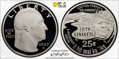 2023-S 25C Edith Kanaka'ole-Silver First Strike PR70DCAM