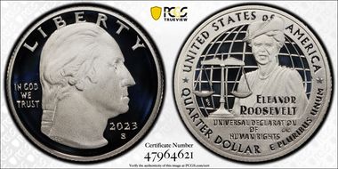 2023-S 25C Eleanor Roosevelt-Silver First Strike PR70DCAM