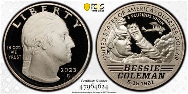 2023-S 25C Bessie Coleman First Strike PR69DCAM
