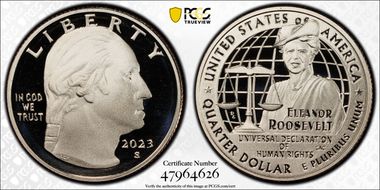 2023-S 25C Eleanor Roosevelt First Strike PR69DCAM