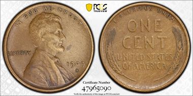 1909-S VDB 1C VF35BN