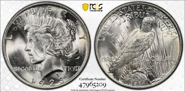 1923 $1 VAM 1D, Whisker Cheek MS64