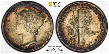 1916 10C Mercury MS67FB