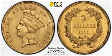 1861 $3 MS62