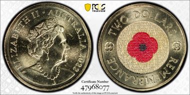 2022-C $2 Remembrance Day Colorized MS68