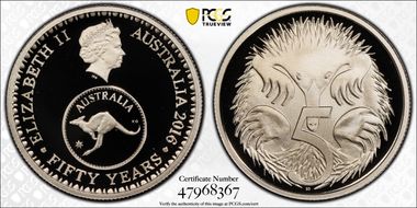 2016 5C 50 Yrs Decimal Currency PR70DCAM
