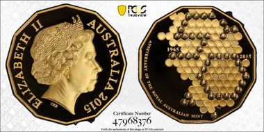 2015 50C RAM 50th Anniversary Gold Plated PR70DCAM