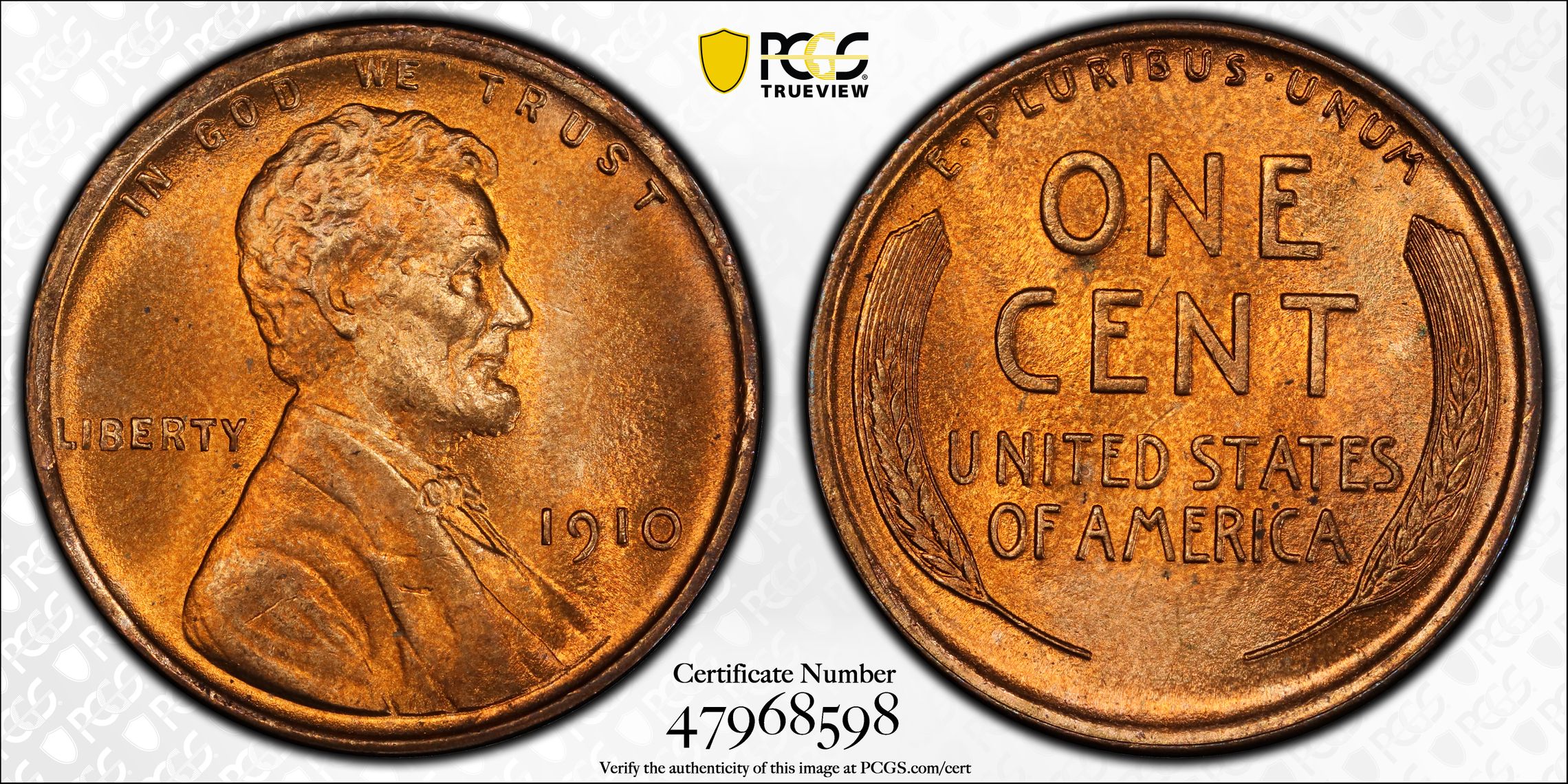 PCGS 钱币信息| 认证编号#47968598 - 1910 The United States of