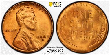1948-S 1C MS67+ RD