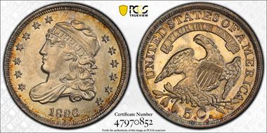 1836 H10C LM-3, 3/Inverted 3, FS-301 MS63