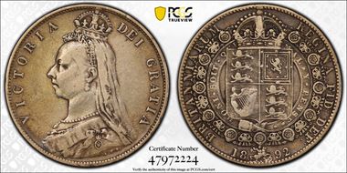 1892 1/2 Cr S-3924 VF30