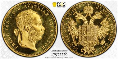 "1915" Ducat Restrike KM-2267  Au MS68