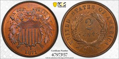 1871 2C MS64RB