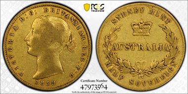 1859-SY 1/2 Sov VF30