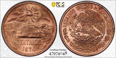 1974-Mo 20C Bronze MS66RD