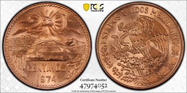 1974-Mo 20C Bronze MS67RD