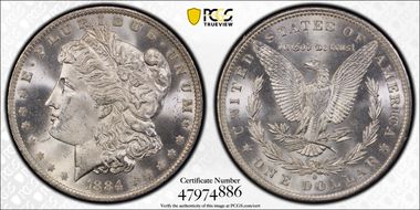 1884-O $1 VAM 6, O/O MS64+