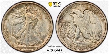 1917-D 50C Reverse AU53