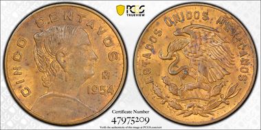 1954-Mo 5C KM-426  w/o Dot Head Right MS62