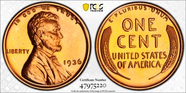 1936 1C Brilliant PR66RD