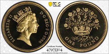 1986 £1 S-J4 N. Irish Design PR69DCAM