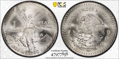 1988-Mo Onza Libertad Ag MS66