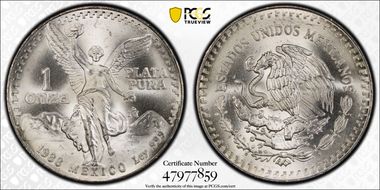 1988-Mo Onza Libertad Ag MS66
