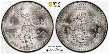 1988-Mo Onza Libertad Ag MS67