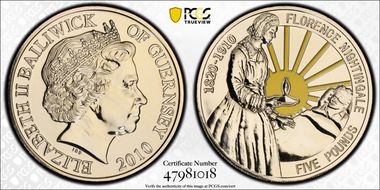 2010 £5 Florence Nightingale MS66