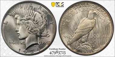 1934 $1 MS66
