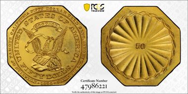(c.1915) Tk "$50" Jankovsky-315 Brass Facsimile Humbert Eagle MS65