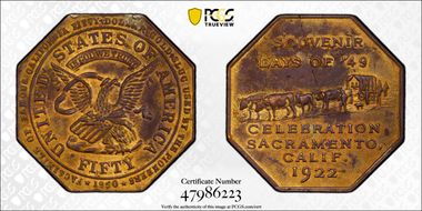 1922 Tk "$50" Jankovsky-922 Souvenir Days of '49 SP1