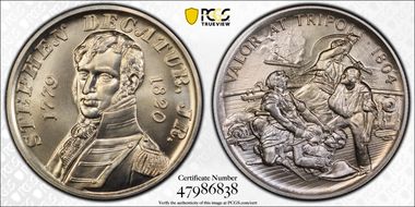 (1970) SC50C Stephen Decatur, Jr. Ag Heraldic Art Medal MS65