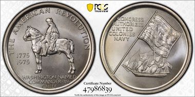 1975 SC50C Second Continental Congress Ag Heraldic Art Medal MS66