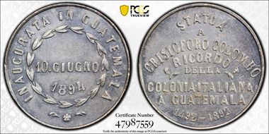 1894 Token Colombo- Colonia Italiana Ag N1